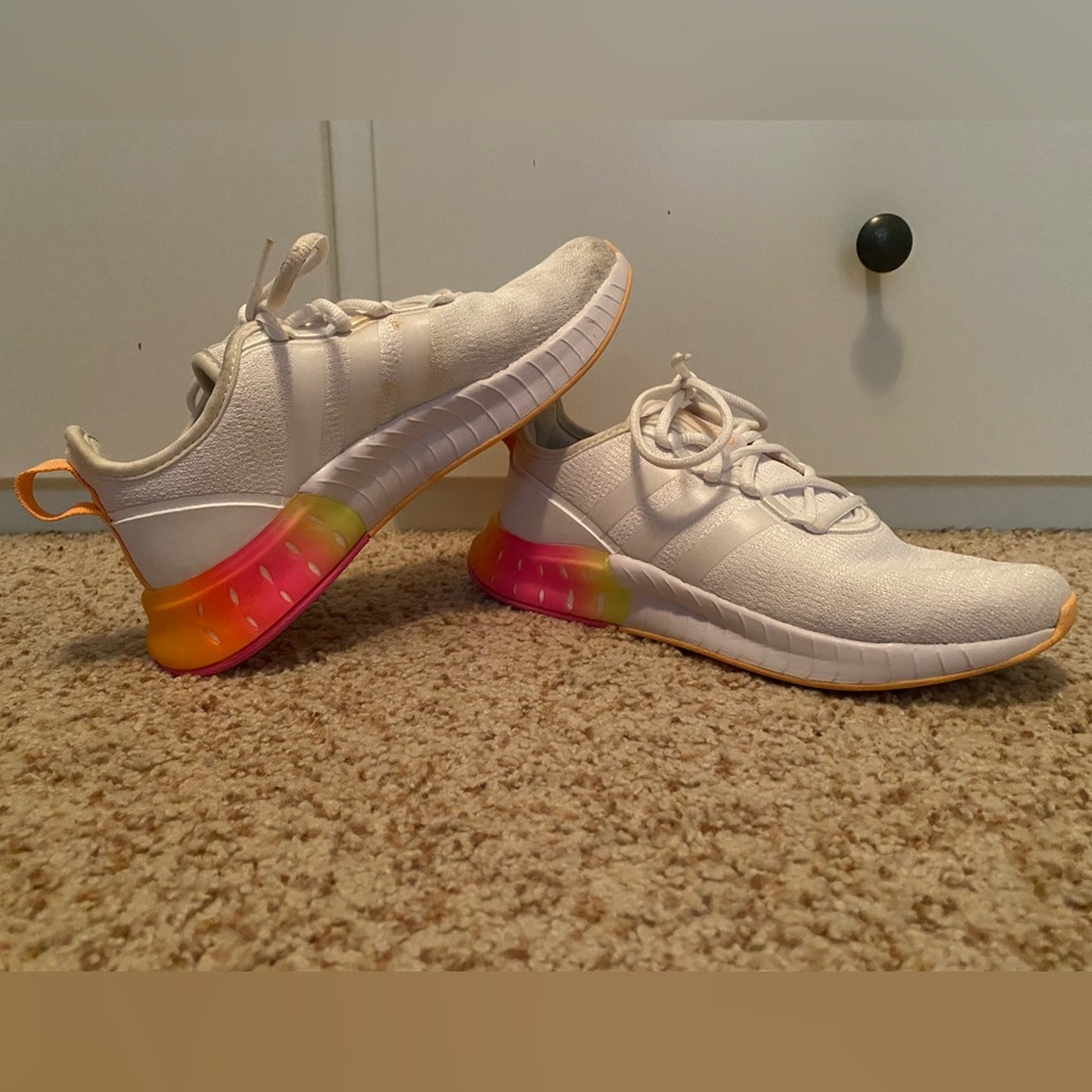 Adidas Women’s Size 7.5 Kaptir Super Running Shoes | Color: White Acid Orange |